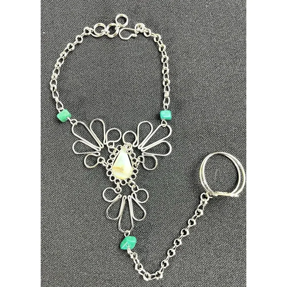 Slave Bracelet From Perú Handmade With Peruvian Opal Stone